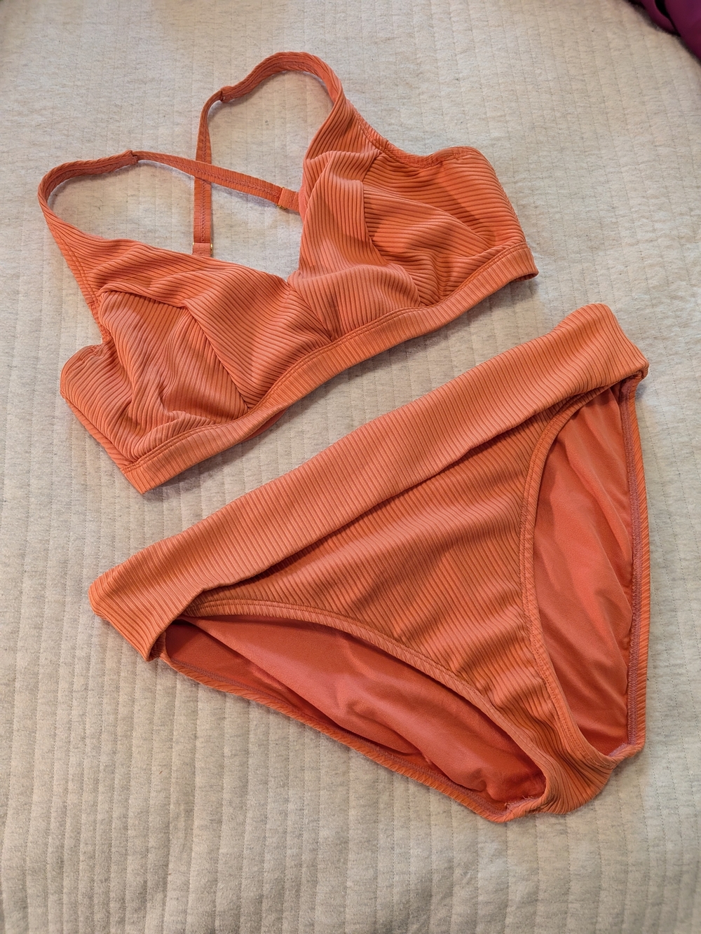 Bleu Rod Beattie Walk The Line Over Women’s Ribbed Orange Bikini Set